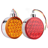 Double Face Amber Red LED Tuck Trailer Marker Turn Signal Light with Chrome Housing
